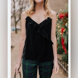 J. Crew Black Velvet Camisole Top